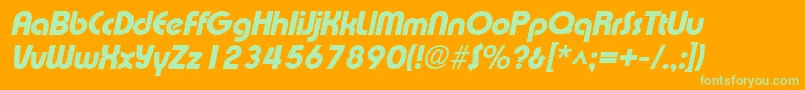ExpressaBoldItalic Font – Green Fonts on Orange Background