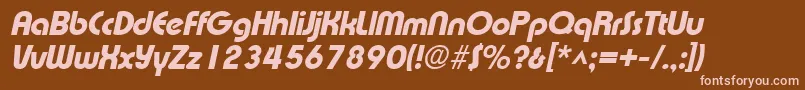 フォントExpressaBoldItalic – 茶色の背景にピンクのフォント