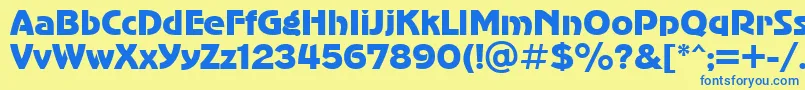 AdvergothiccttRegular Font – Blue Fonts on Yellow Background