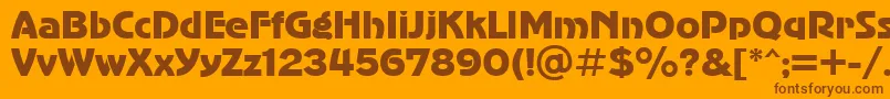 AdvergothiccttRegular-Schriftart – Braune Schriften auf orangefarbenem Hintergrund