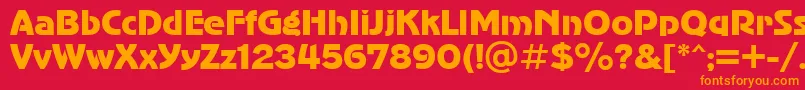 フォントAdvergothiccttRegular – 赤い背景にオレンジの文字