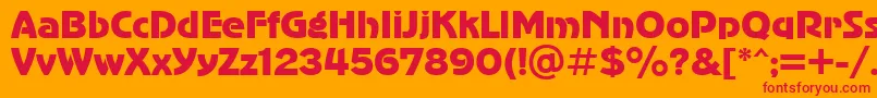 Czcionka AdvergothiccttRegular – czerwone czcionki na pomarańczowym tle