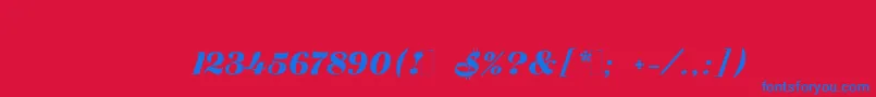 Zaragozac Font – Blue Fonts on Red Background