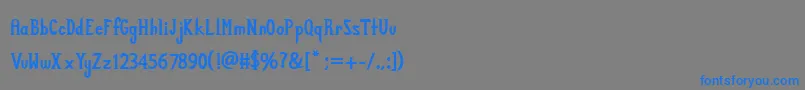 フォントZabdilus – 灰色の背景に青い文字