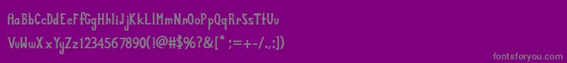 Zabdilus-fontti – harmaat kirjasimet violetilla taustalla