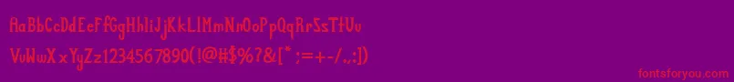 フォントZabdilus – 紫の背景に赤い文字