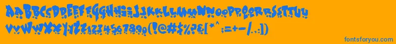 Sk8 Font – Blue Fonts on Orange Background