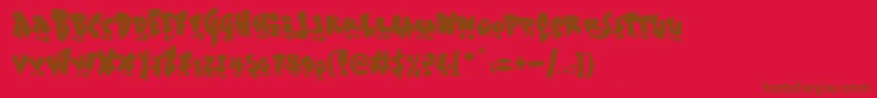 Weitere Informationen zur Sk8-Schriftart Sk8-Schriftart – Braune Schriften auf rotem Hintergrund