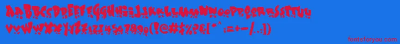 Sk8 Font – Red Fonts on Blue Background