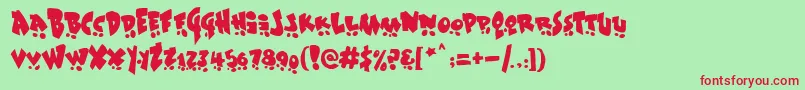 Sk8 Font – Red Fonts on Green Background