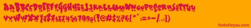 フォントSk8 – オレンジの背景に赤い文字