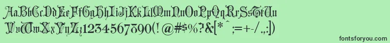 Grusskarten Font – Black Fonts on Green Background