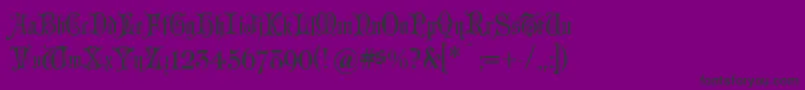 Grusskarten-fontti – mustat fontit violetilla taustalla