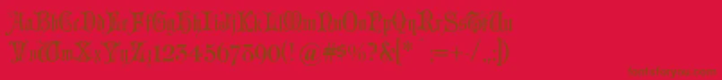 Grusskarten Font – Brown Fonts on Red Background