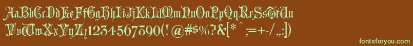 Grusskarten Font – Green Fonts on Brown Background