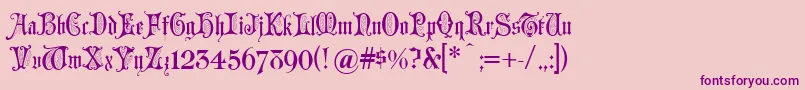 Grusskarten Font – Purple Fonts on Pink Background