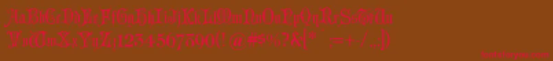 Grusskarten Font – Red Fonts on Brown Background