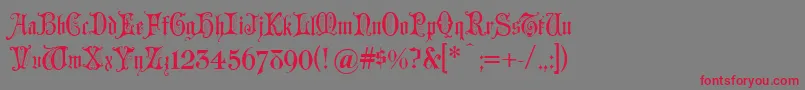 Grusskarten Font – Red Fonts on Gray Background