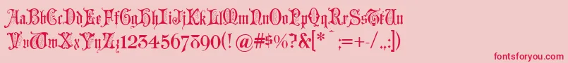 フォントGrusskarten – ピンクの背景に赤い文字