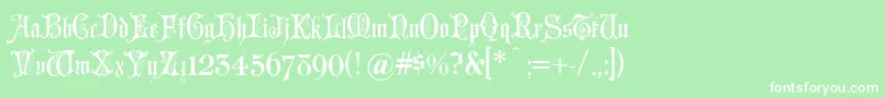 フォントGrusskarten – 緑の背景に白い文字