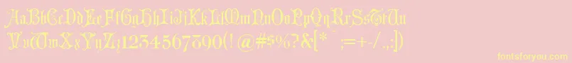 Grusskarten Font – Yellow Fonts on Pink Background