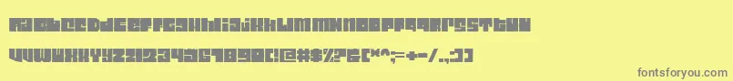 フォントCharacteristic – 黄色の背景に灰色の文字
