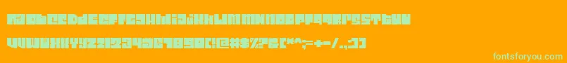 フォントCharacteristic – オレンジの背景に緑のフォント