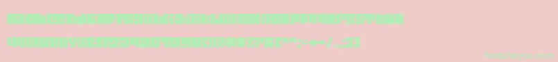 Characteristic-Schriftart – Grüne Schriften auf rosa Hintergrund