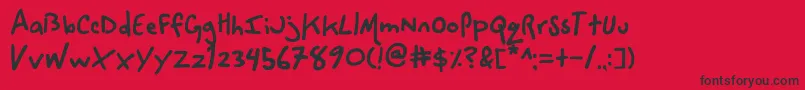 フォントSpaceCowboy – 赤い背景に黒い文字