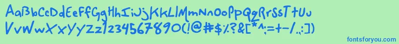 SpaceCowboy Font – Blue Fonts on Green Background