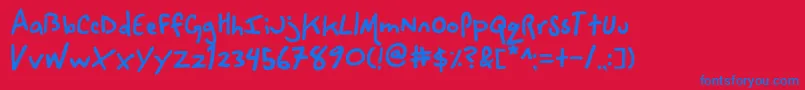 SpaceCowboy Font – Blue Fonts on Red Background