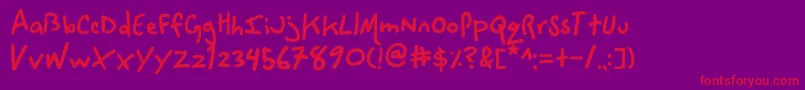 フォントSpaceCowboy – 紫の背景に赤い文字