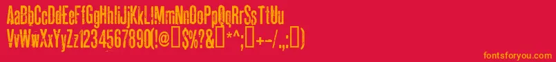 フォントPahuengaCass – 赤い背景にオレンジの文字
