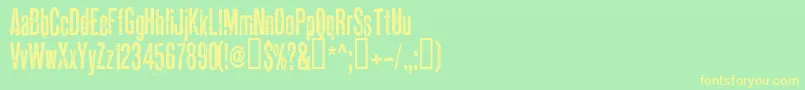 PahuengaCass Font – Yellow Fonts on Green Background