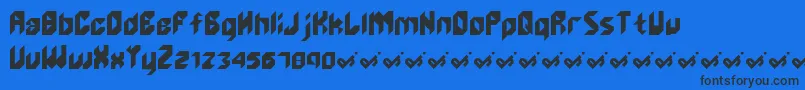 Unlikeedge-Schriftart – Schwarze Schriften auf blauem Hintergrund