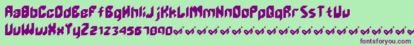 Unlikeedge Font – Purple Fonts on Green Background