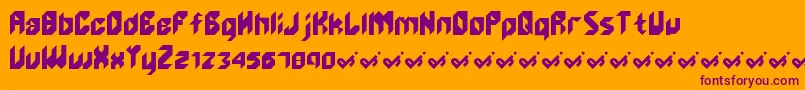 Unlikeedge Font – Purple Fonts on Orange Background