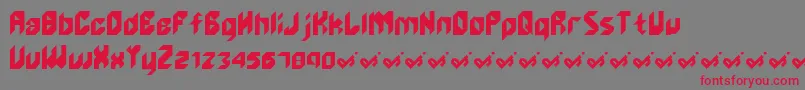Unlikeedge-Schriftart – Rote Schriften auf grauem Hintergrund