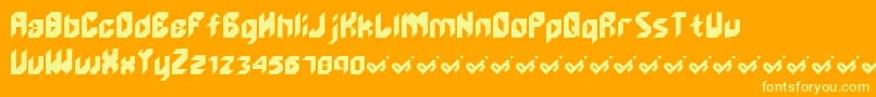 Unlikeedge Font – Yellow Fonts on Orange Background