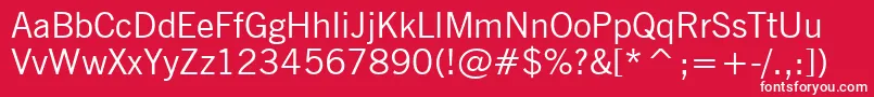 NewsGothicBt Font – White Fonts on Red Background