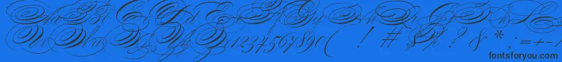 ZanerianTwo Font – Black Fonts on Blue Background