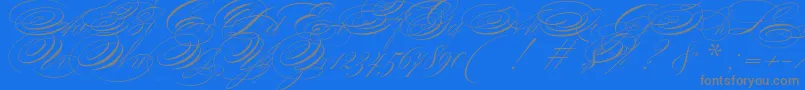 ZanerianTwo-Schriftart – Graue Schriften auf blauem Hintergrund