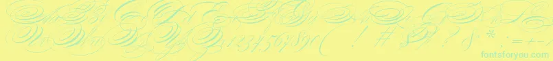 ZanerianTwo Font – Green Fonts on Yellow Background