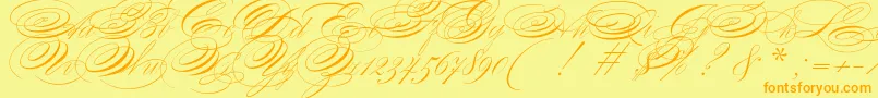 ZanerianTwo-Schriftart – Orangefarbene Schriften auf gelbem Hintergrund