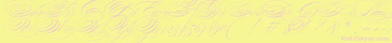 ZanerianTwo-Schriftart – Rosa Schriften auf gelbem Hintergrund