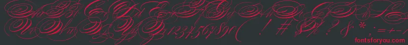フォントZanerianTwo – 黒い背景に赤い文字