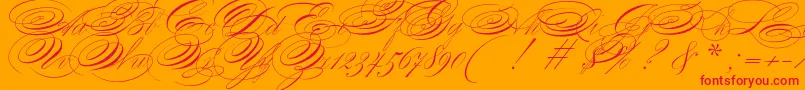 ZanerianTwo Font – Red Fonts on Orange Background