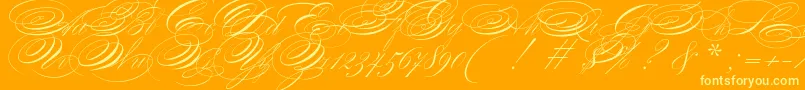 ZanerianTwo-Schriftart – Gelbe Schriften auf orangefarbenem Hintergrund