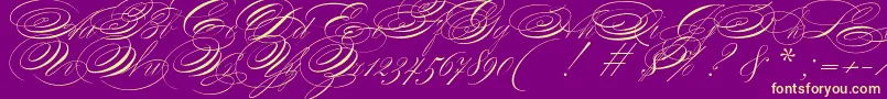 ZanerianTwo Font – Yellow Fonts on Purple Background