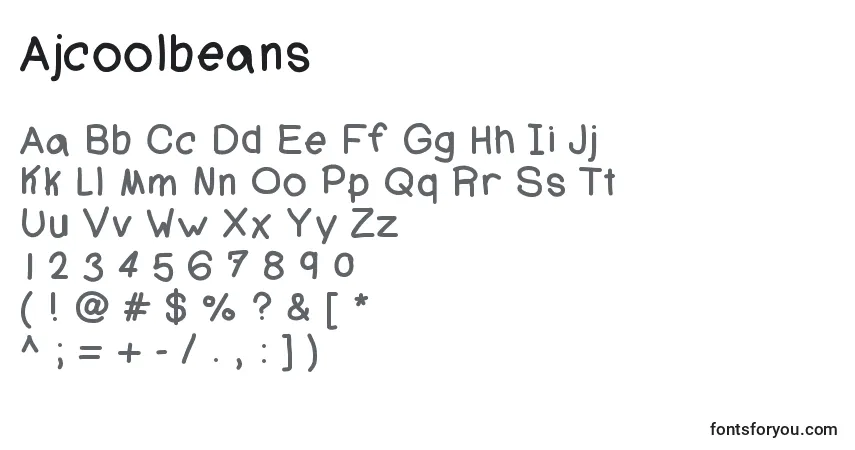 Czcionka Ajcoolbeans – alfabet, cyfry, specjalne znaki